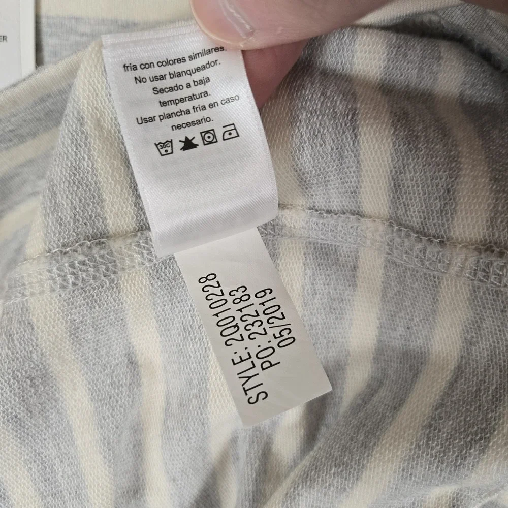 Vineyard Vines Dress Womens 2XS Relgan Sleeve Cotton Knit Striped Gray White NWT